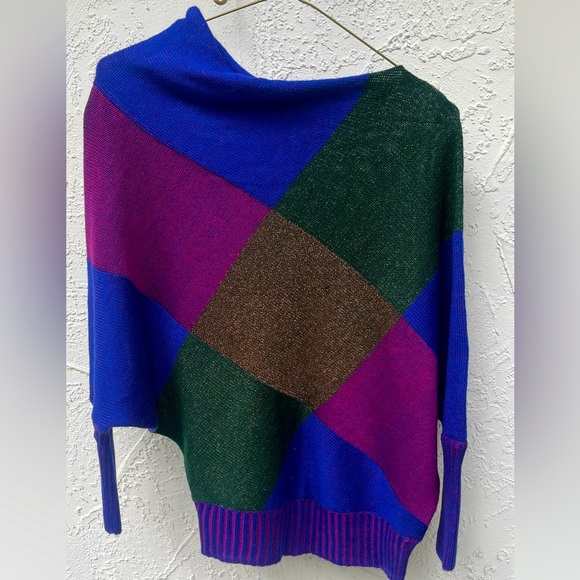 NWOT Sugardolls Vintage Sweater, asymmetrical neckline, ¾ sleeve, XS/Small size - Picture 1 of 6
